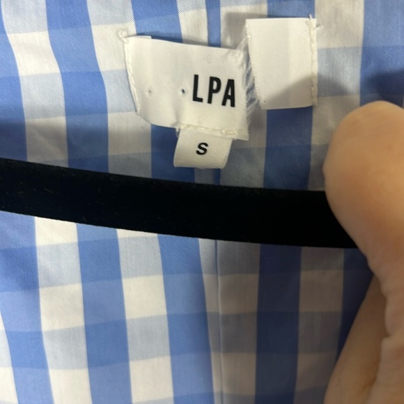 LPA Brigette Midi Dress in Dark Blue Gingham - Picture 6 of 8